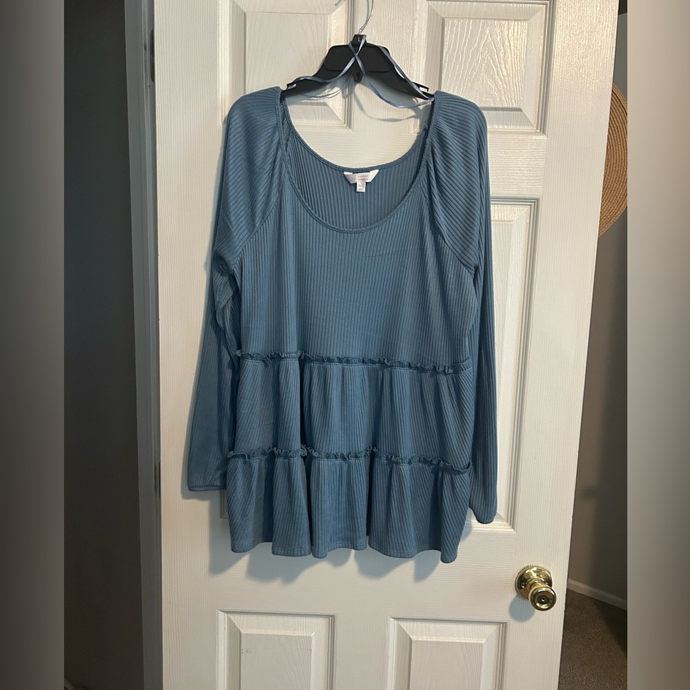 LC Lauren Conrad Teal Long Sleeve Tunic